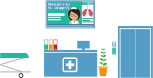 Hospital Reception Area Illustration