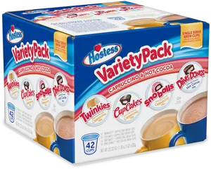 Hostess Variety Pack Brew Cups Box PNG image