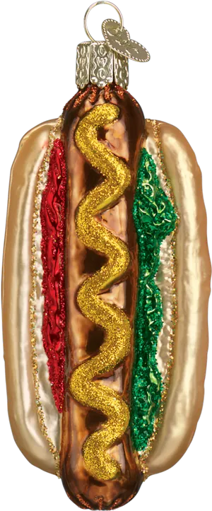 Hot Dog Christmas Ornament PNG image