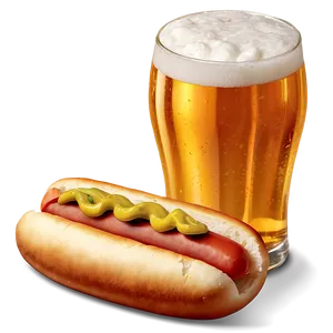 Hot Dog With Beer PNG 05232024