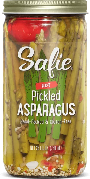 Hot Pickled Asparagus Jar PNG image