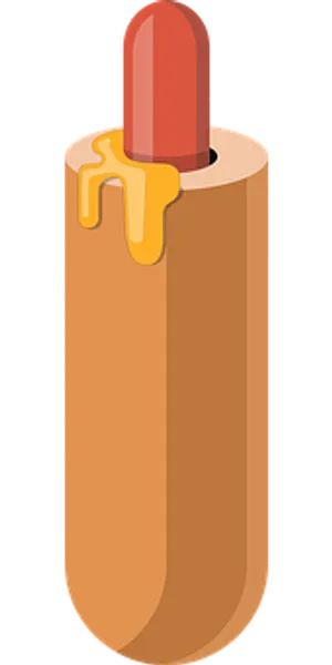 Hotdog Mustard Dripping Cartoon PNG image
