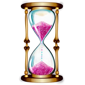 Hourglass With Glitter Sand PNG 05232024