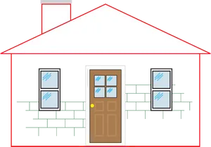 House Front Viewwith Gable Roof PNG image