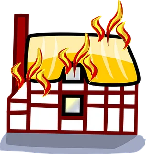 House On Fire Cartoon Illustration PNG image