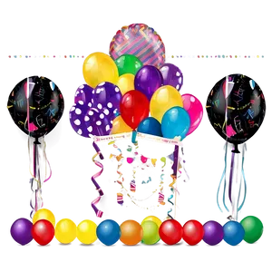 House Party Balloon Decor Png Rma77 PNG image