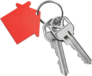 House Shape Keychainand Keys PNG image