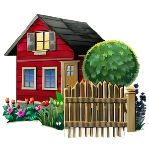 House With Garden Clipart PNG Veq PNG