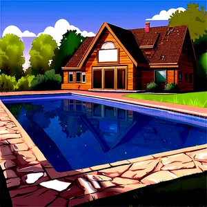House With Pool Clipart PNG Sdu