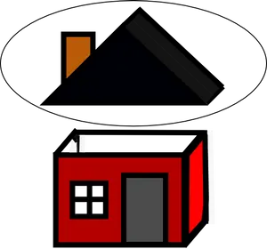 Housewith Black Roof Illustration PNG image