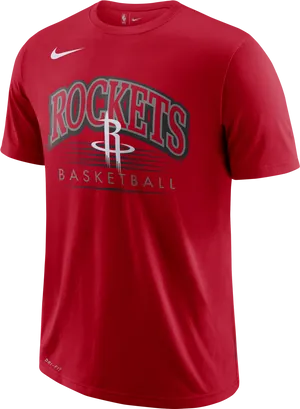 Houston Rockets Nike T Shirt Red PNG image