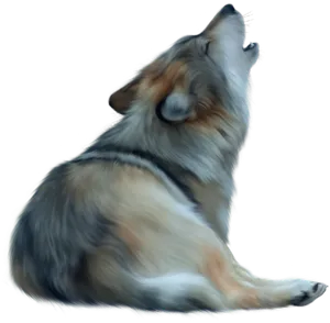 Howling Dog Illustration PNG