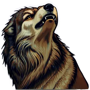 Howling Wolf Head Icon Png Qge PNG image