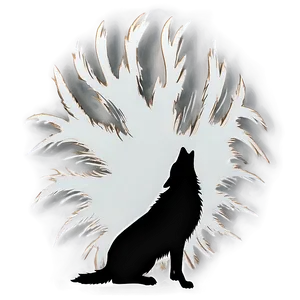 Howling Wolf Silhouette PNG 05032024