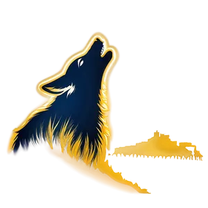 Howling Wolf Silhouette PNG Aro