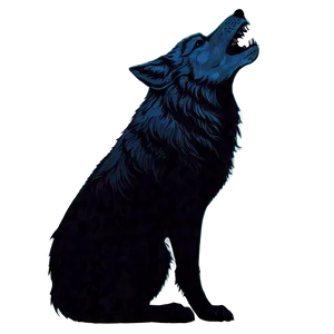 Howling Wolf Silhouette PNG Gmw29