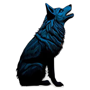 Howling Wolf Silhouette PNG Ybn