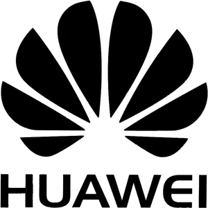 Huawei Logo Blackon Gray Background PNG image