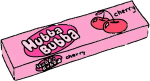 Hubba Bubba Cherry Gum Pack PNG image