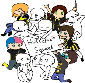 Hufflepuff Squad Cartoon PNG image