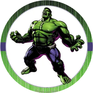 Hulk Circle Logo Illustration PNG