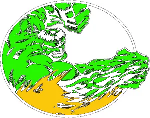 Hulk Circular Comic Style Illustration PNG image