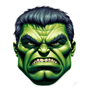 Hulk Face Sketch PNG 06272024