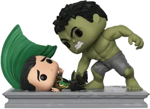 Hulkand Loki Funko Pop Figures PNG image