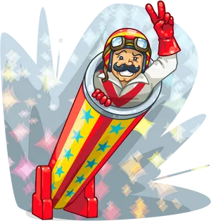 Human Cannonball Cartoon Character PNG image