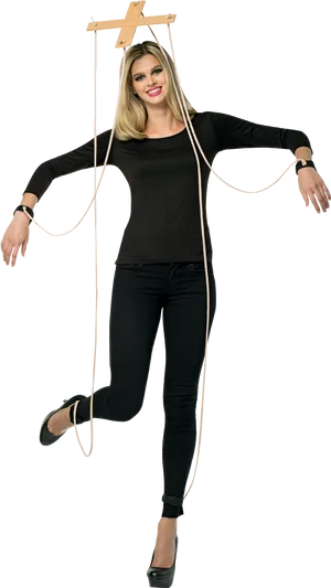 Human Puppet Posing PNG image