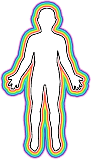 Human Silhouette Aura Outline PNG image