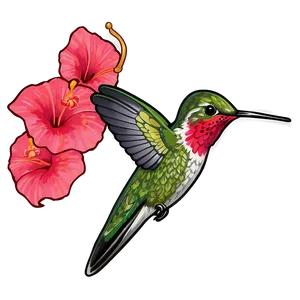 Hummingbird And Hibiscus Png Fbx PNG image