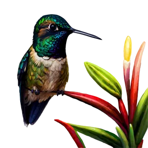 Hummingbird In Tropical Setting Png Kjn PNG image