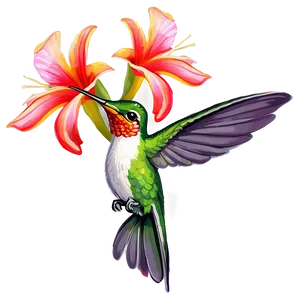 Hummingbird In Tropical Setting Png Msw29 PNG image