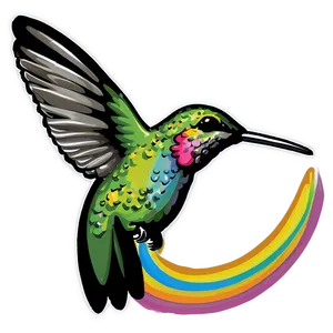 Hummingbird With Rainbow Png Kvr PNG image