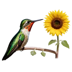 Hummingbird With Sunflower Png Chh76 PNG image