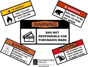 Humorous Warning Labels Compilation PNG image