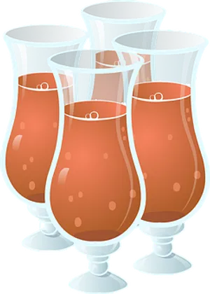 Hurricane Cocktail Glasses Illustration PNG image