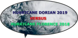 Hurricane Dorian Versus Florence Comparison PNG image