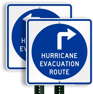 Hurricane Evacuation Route Signs PNG image