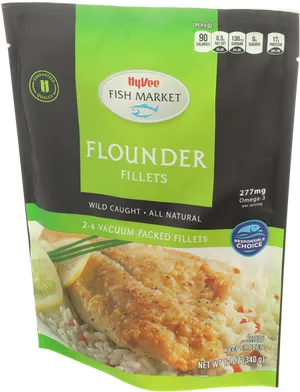 Hy Vee Fish Market Flounder Fillets Package PNG image