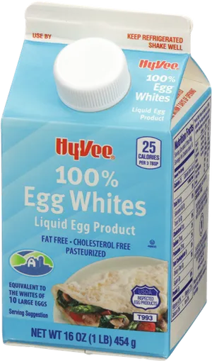 Hy Vee Liquid Egg Whites Packaging PNG image