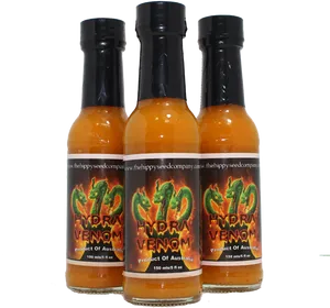 Hydra Venom Hot Sauce Bottles PNG