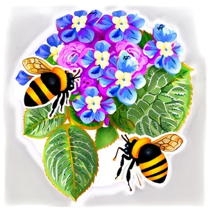 Hydrangea With Bees Png 05242024 PNG image