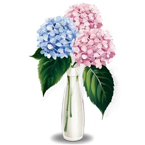 Hydrangeas In Vase PNG Bey PNG