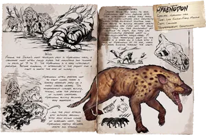 Hyenadon Sketchbook Concept Art PNG image