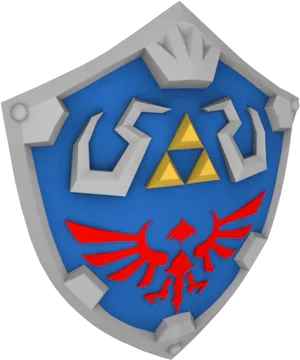 Hyrule Crest Shield3 D Render PNG image