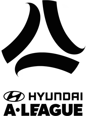 Hyundai A League Logo Blackand White PNG image