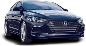 Hyundai Sedan Blue Side View PNG image