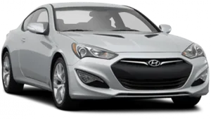 Hyundai Silver Coupe Profile View PNG image